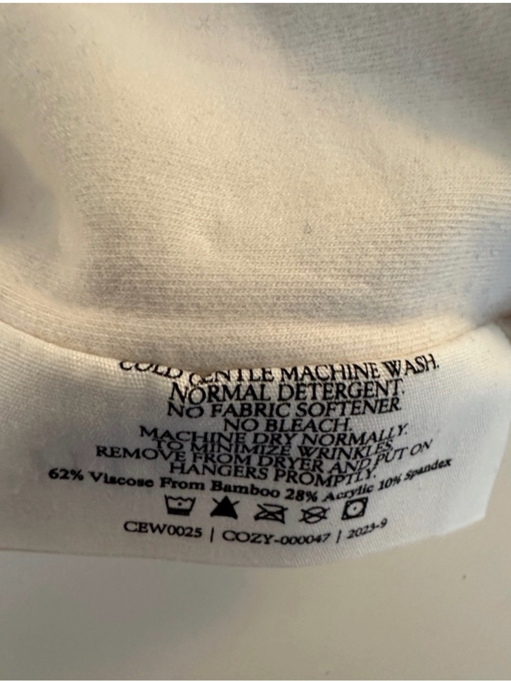 Cozy Earth Bamboo Ultra Soft Raglan Pullover Crew Top Ivory Size XXL 895 - Picture 8 of 11